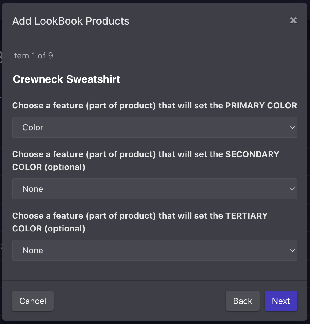 Color matching selection