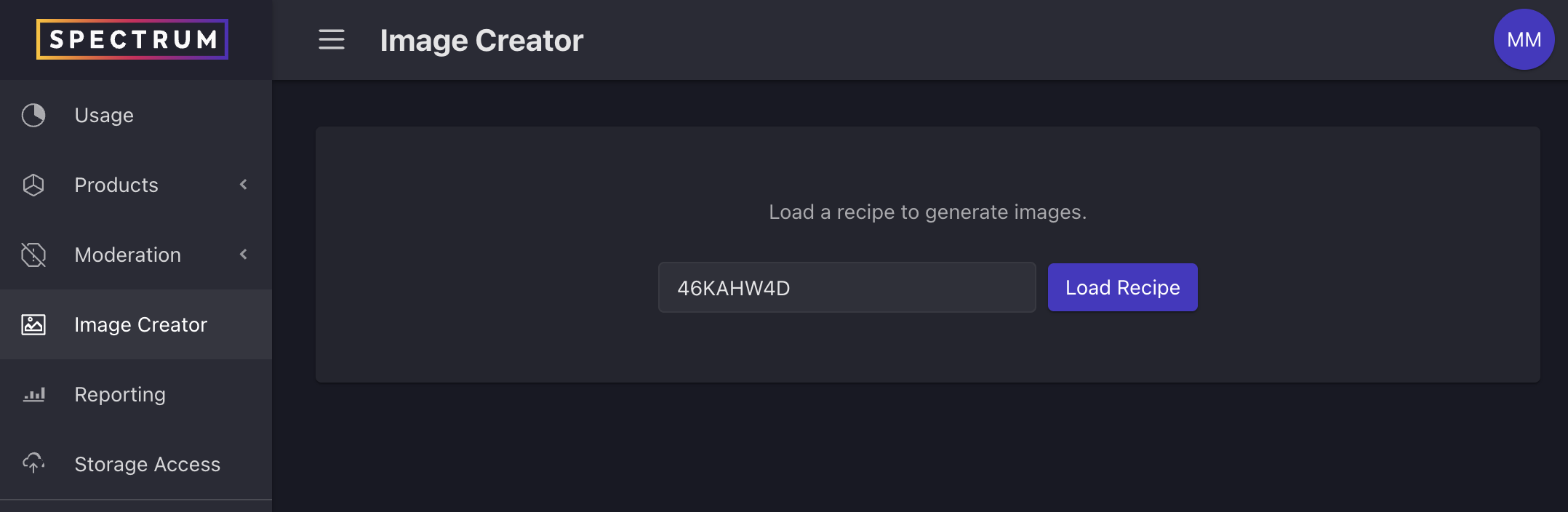 Load recipe