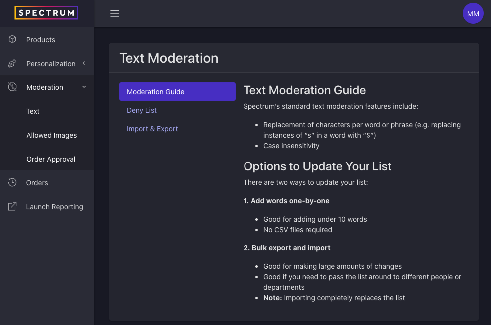 Text moderation guide overview