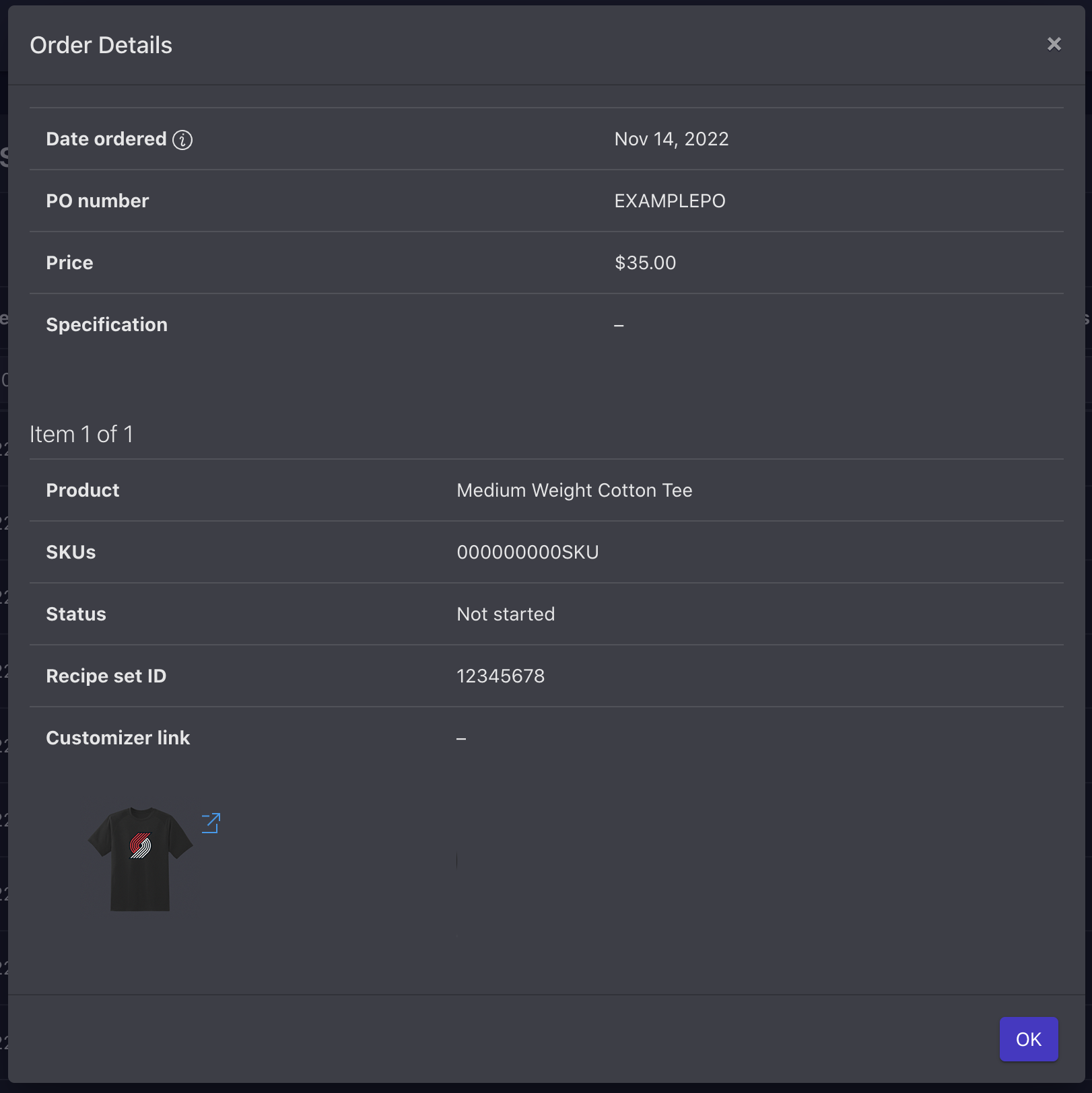 Orders dashboard