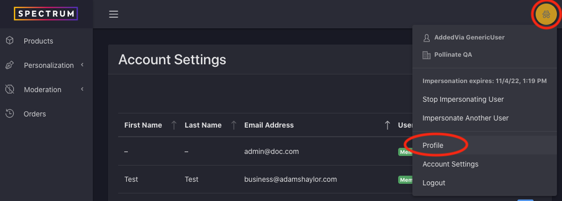 Managing your profile