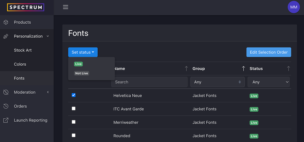 Update font availability status