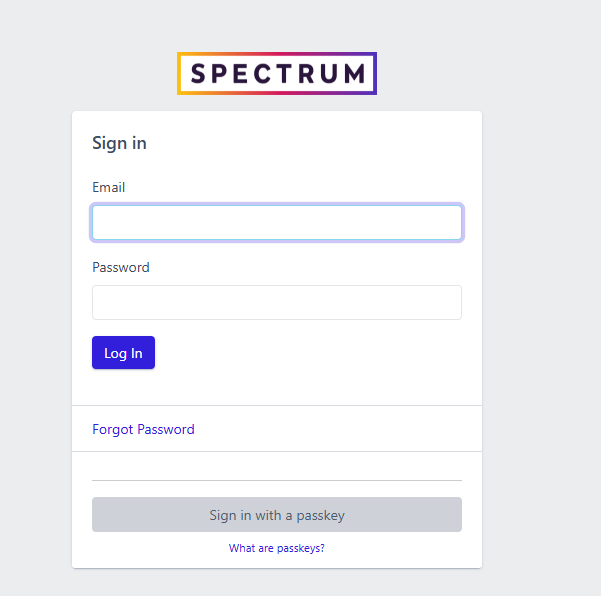 Sign in screen with passkey option