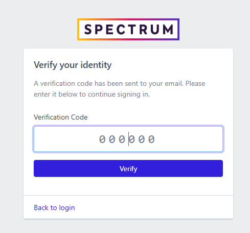 Verify your identity - enter verification code